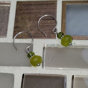 Vintage  Artisan Lime Green/Yellow earrings